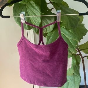 Beyond Yoga Spacedye Slim Racerback Cropped Tank in Aubergine-Beet